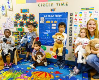 Students at  Pre-Kindergarten Meet Bluebee Pals